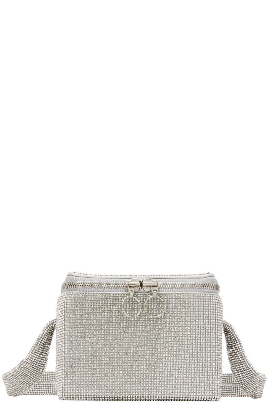 Silver Crystal Mesh Cooler Bag by KARA on Sale