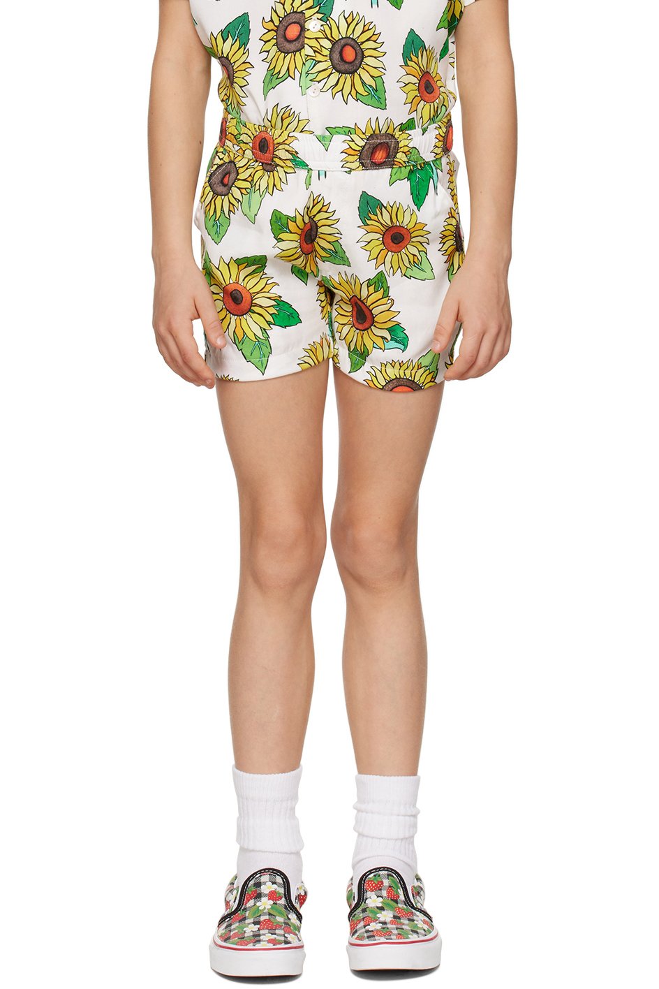 Endless Joy - Kids White Sunflower Shorts