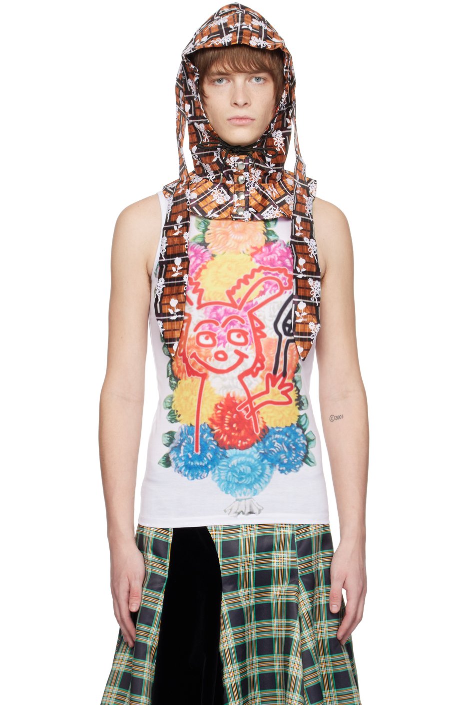 Chopova Lowena - Orange Rabbit Ear Hood