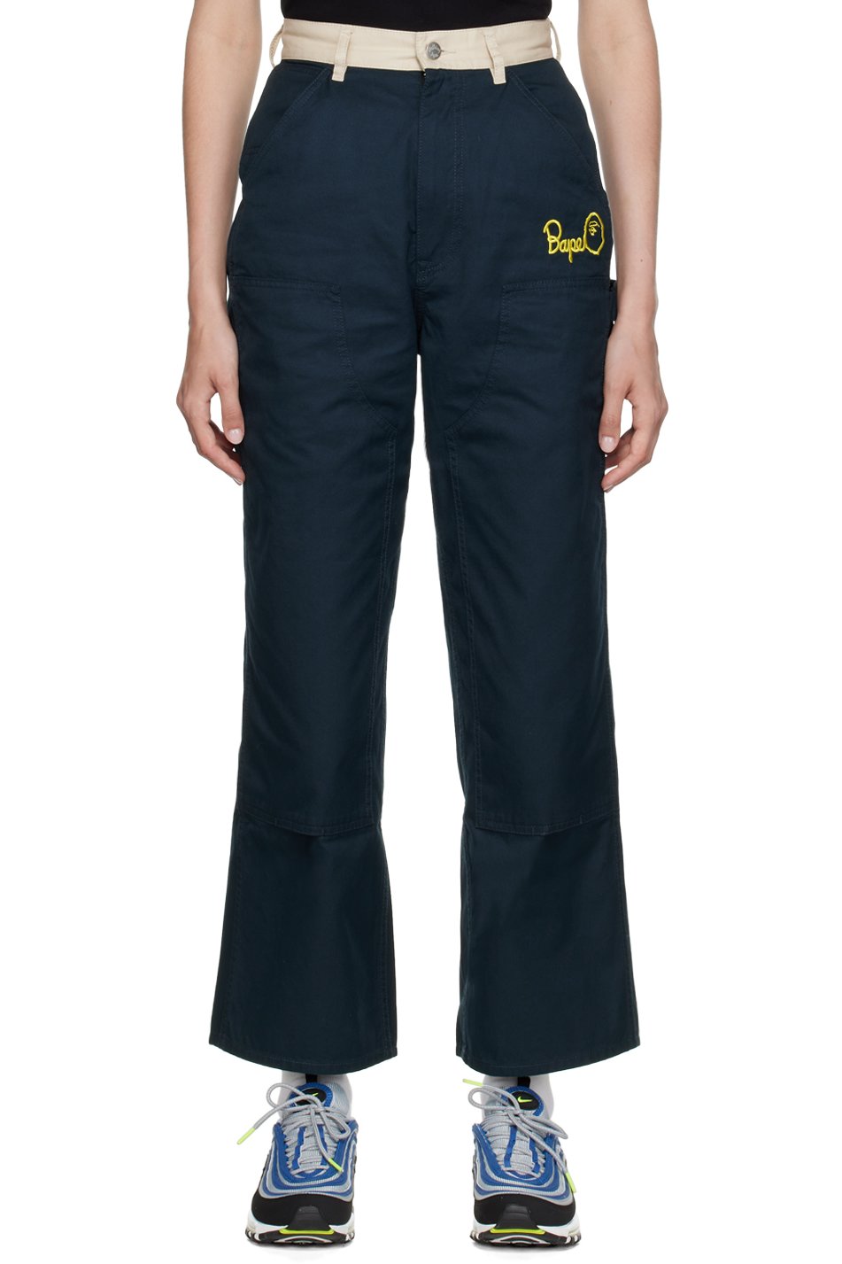 BAPE - Pantalon de peintre bleu marine