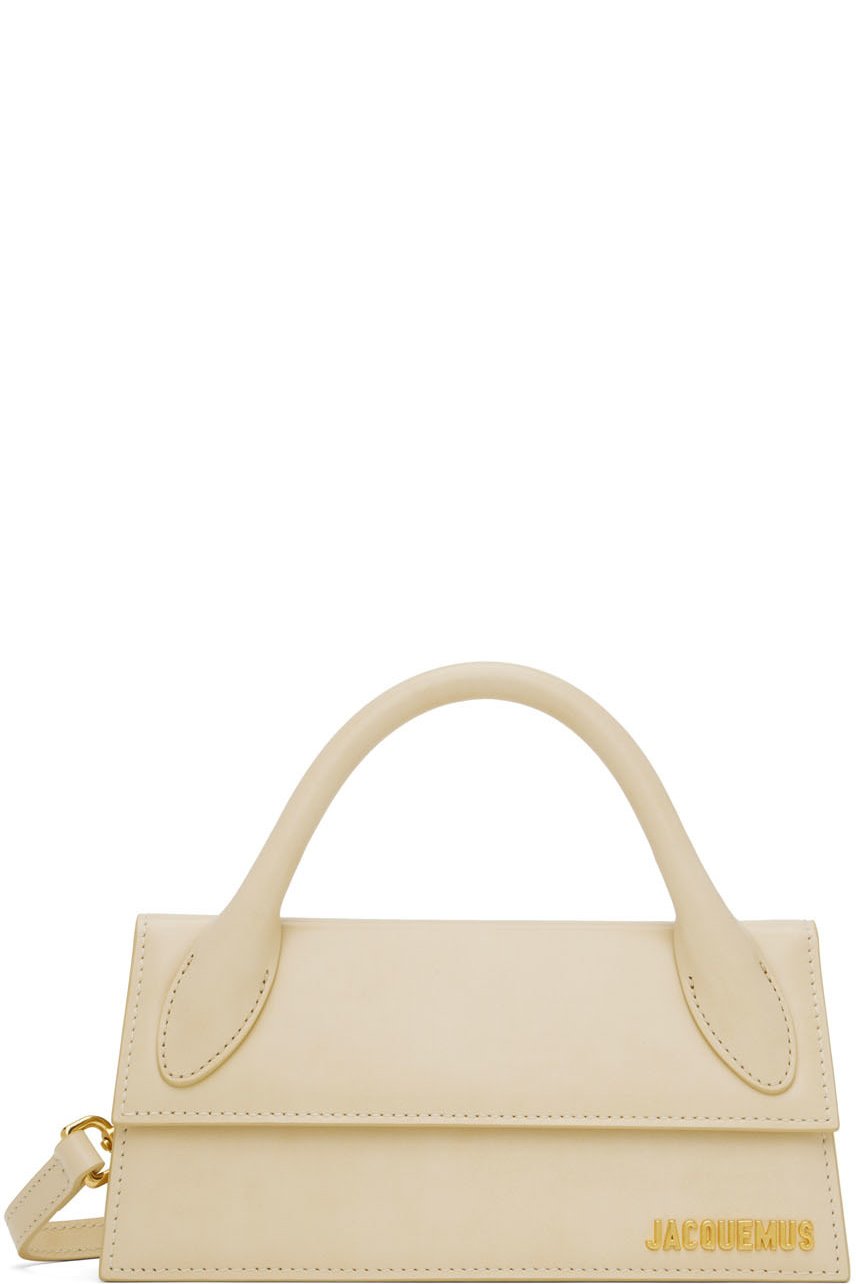 JACQUEMUS - Pochette longue Chiquito blanc cassé - Le papier