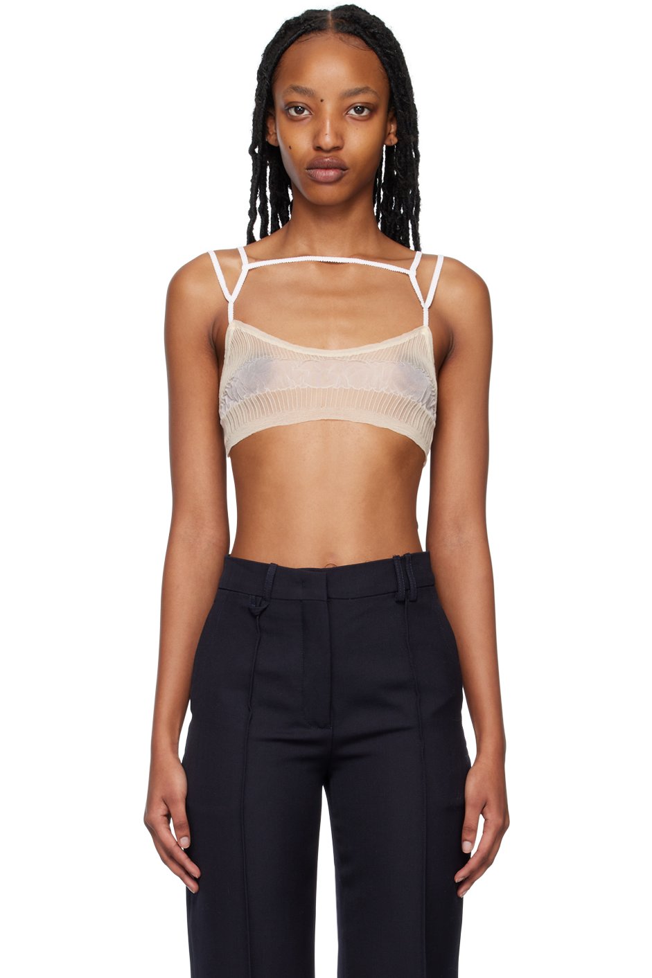 JACQUEMUS - Soutien-gorge de style bandeau Sognu beige - Le papier