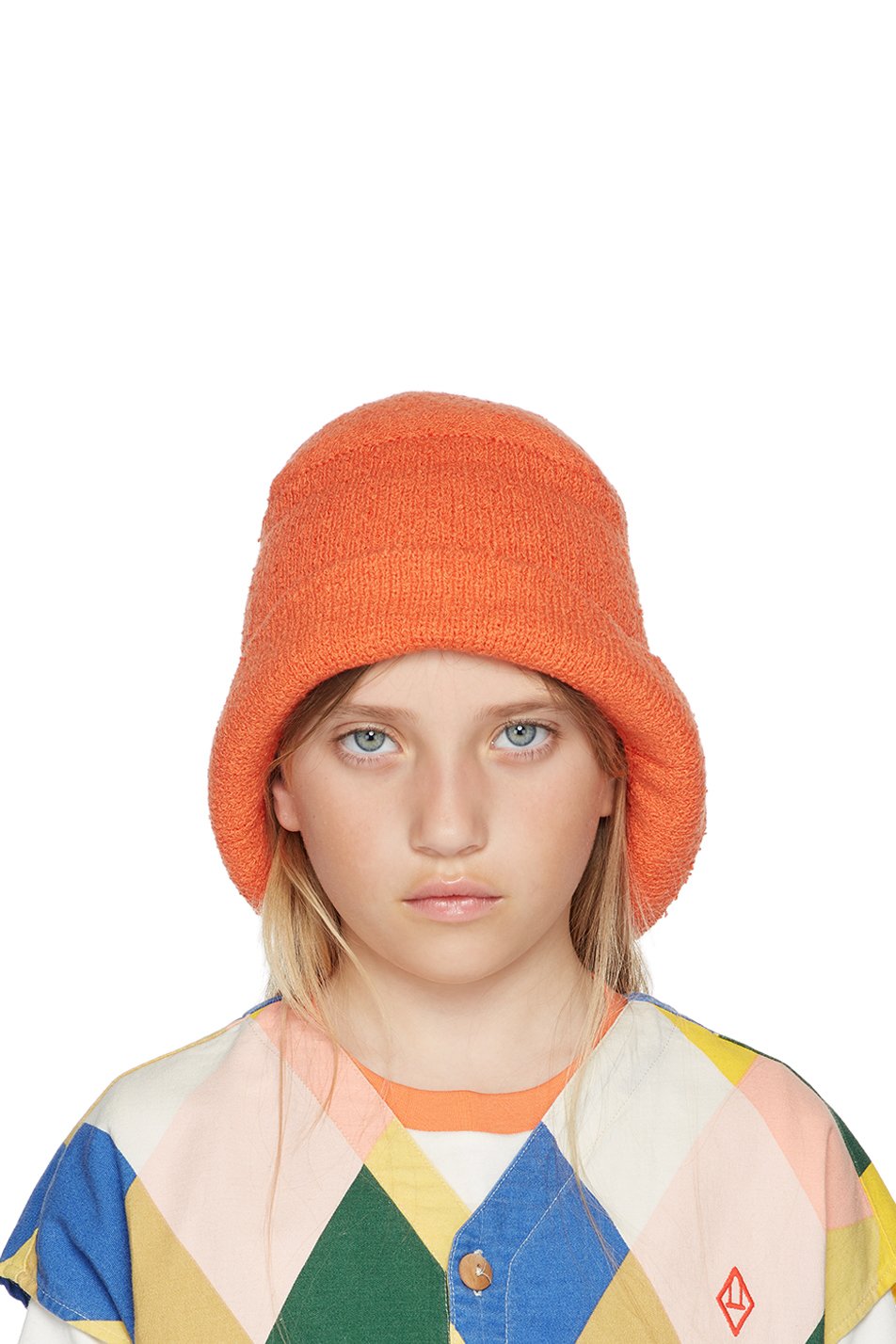Misha & Puff - Kids Orange Bouclé Bucket Hat