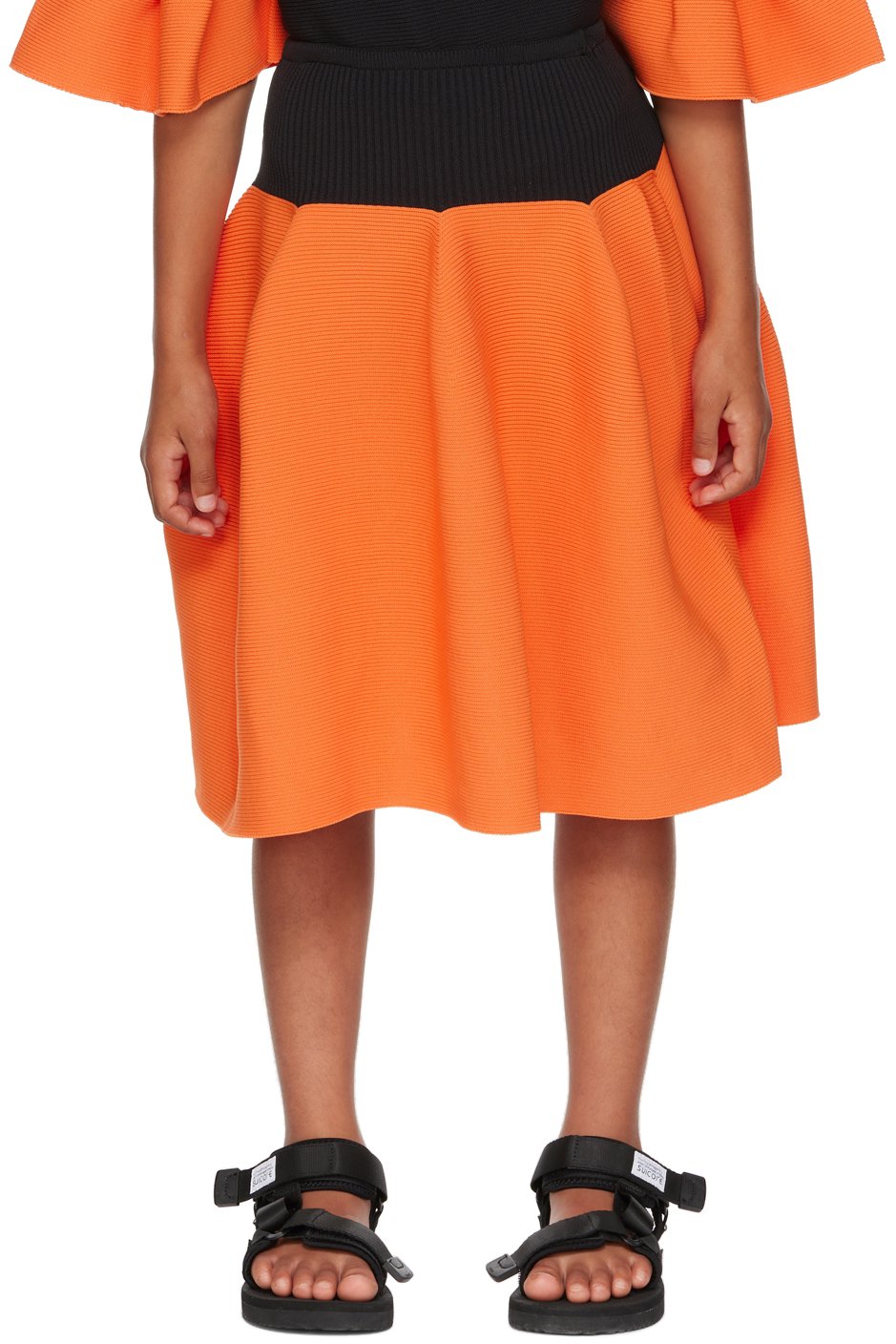 CFCL - Kids Black & Orange Pottery Kid 1 Skirt