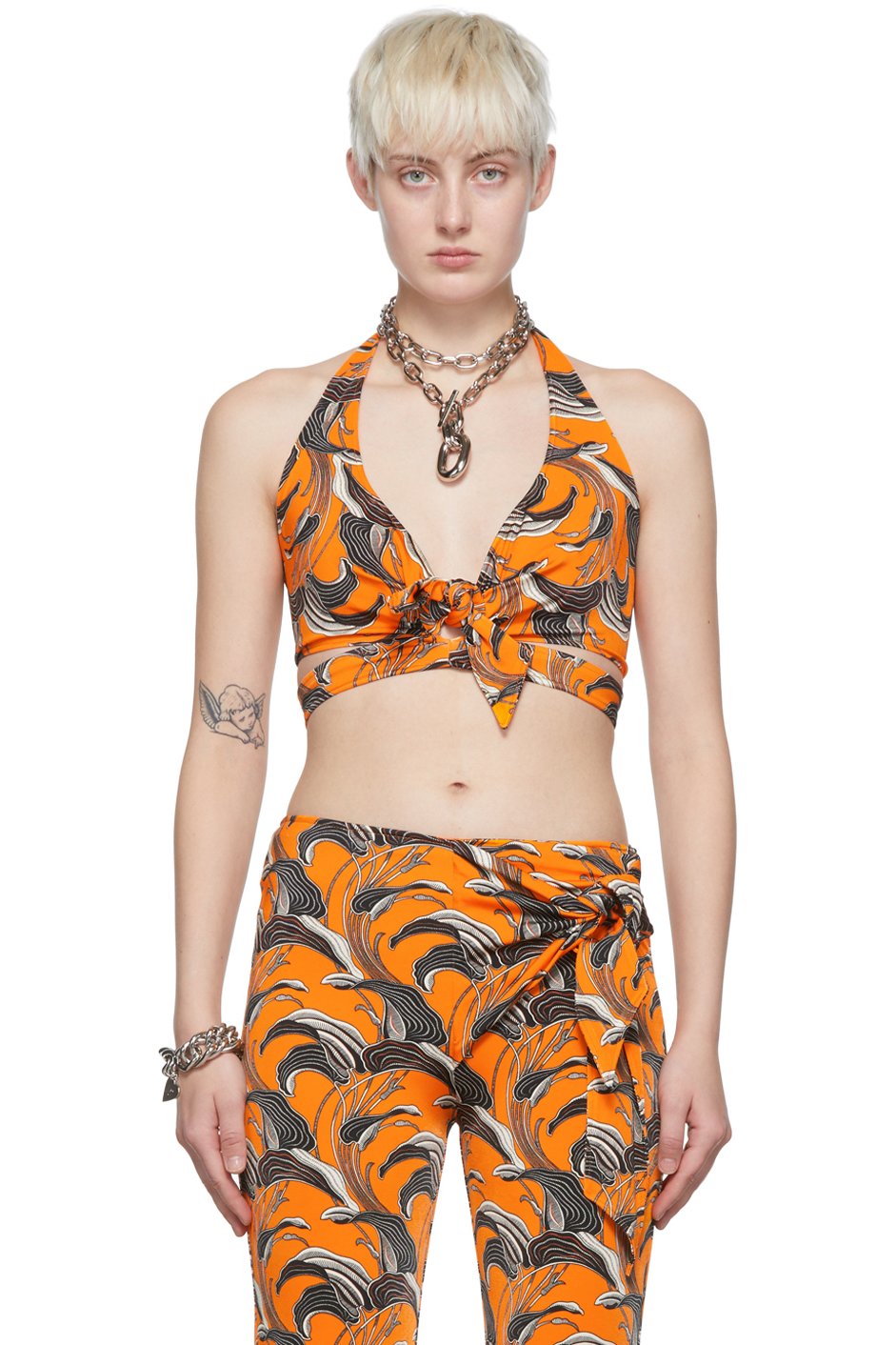 Rabanne - Débardeur orange en viscose