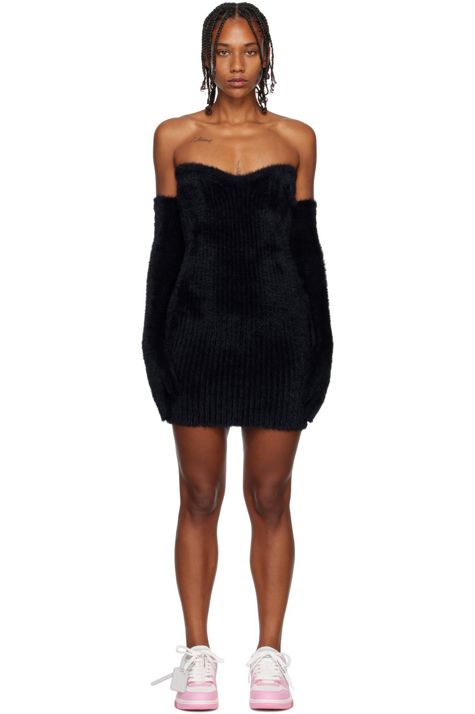 off white and black dress Sheila Black White Bow Detail Midi Dress 2/4 US