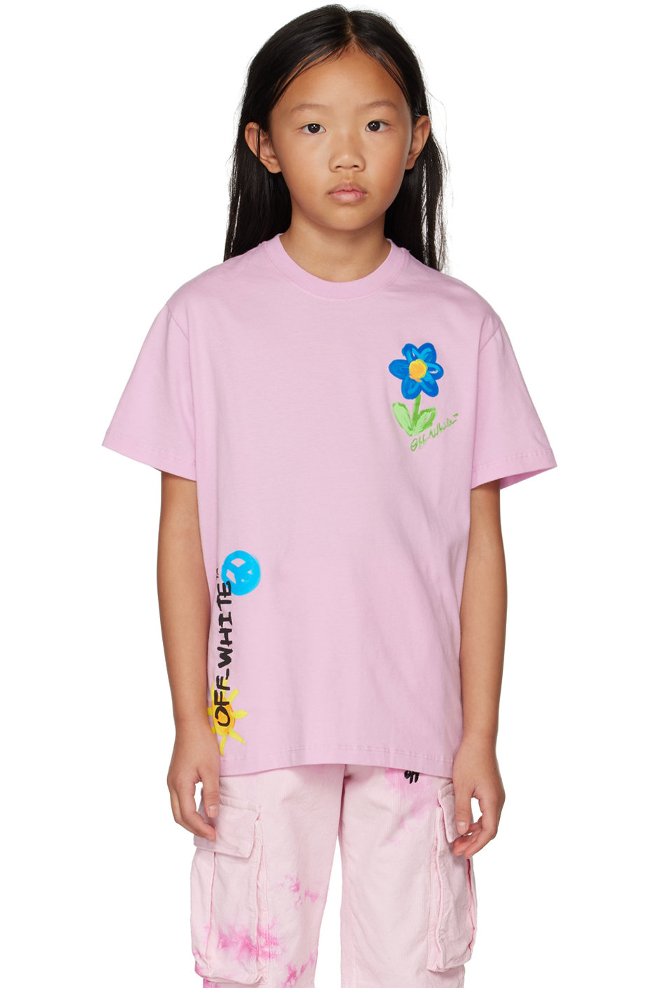 Off-White - Enfant | T-shirt rose à images