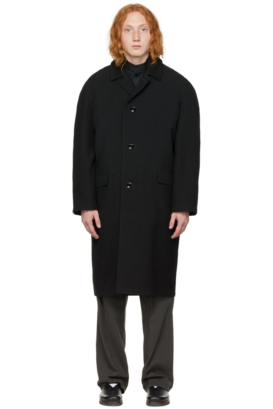 LEMAIRE - Black Cotton & Wool Coat