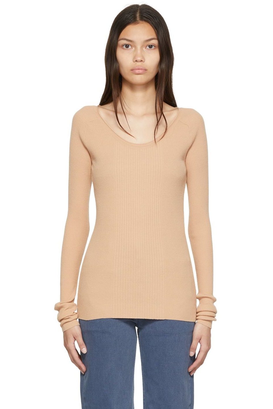 LOW CLASSIC - Pull beige en rayonne