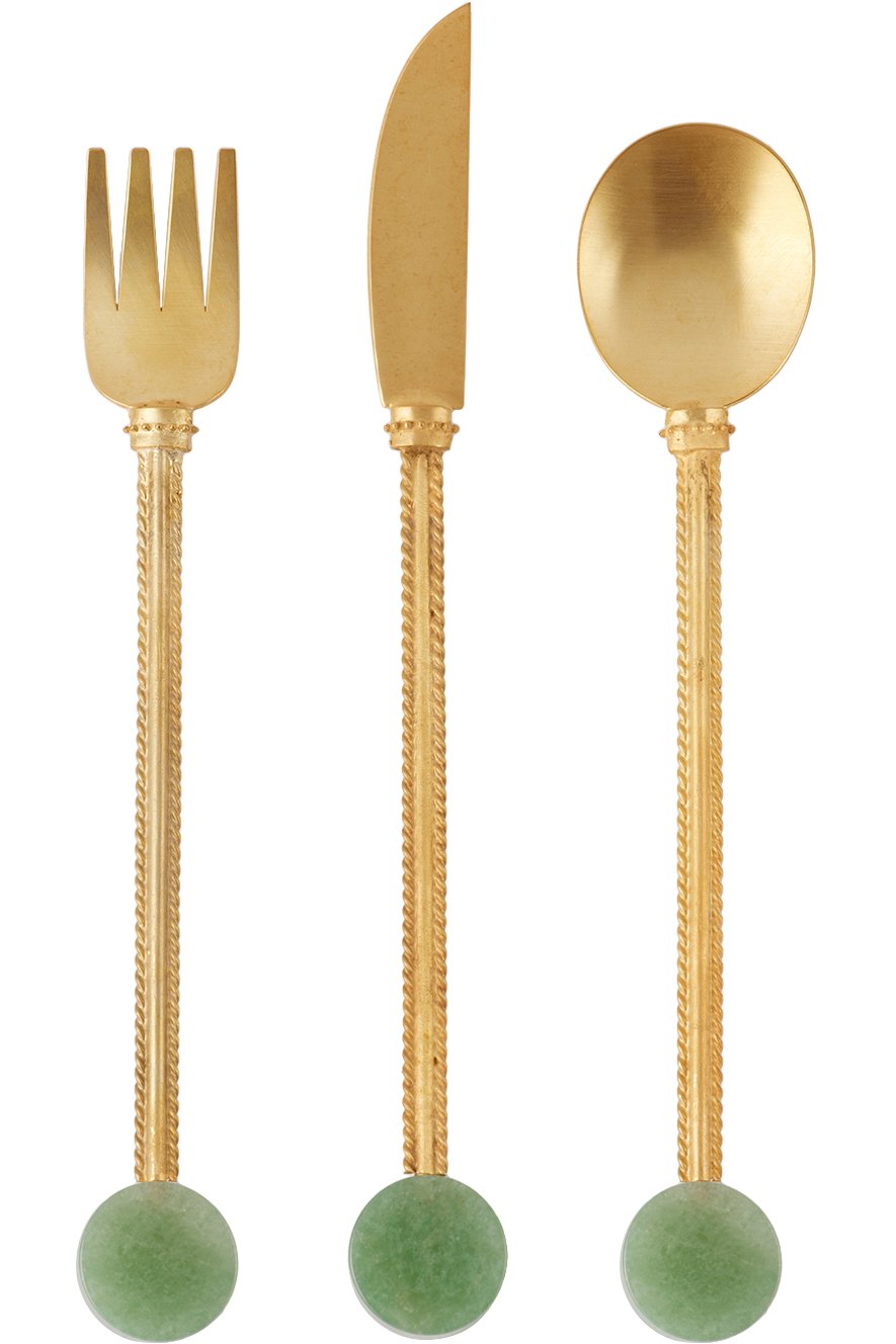 Natalia Criado - Gold Stone Cutlery Set