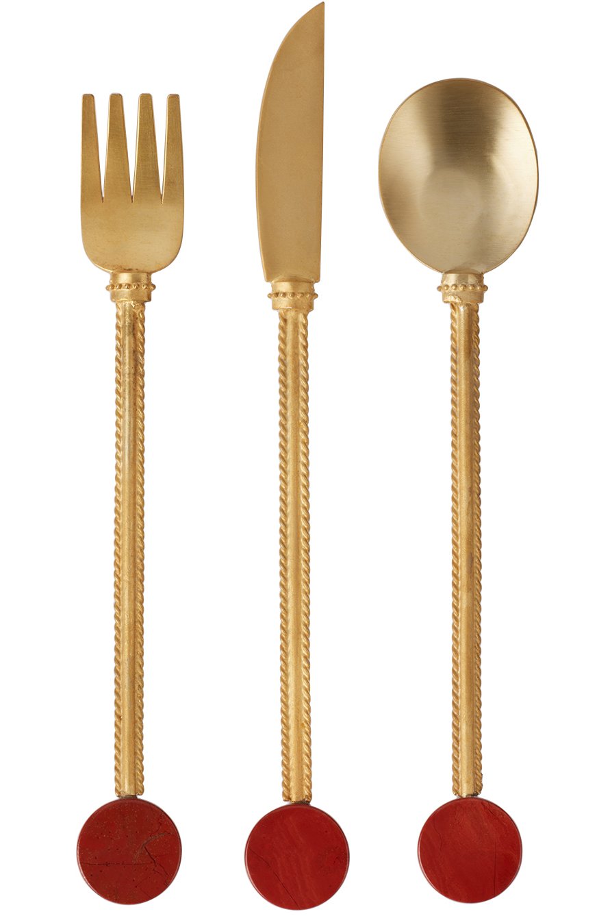 Natalia Criado - Gold Stone Cutlery Set