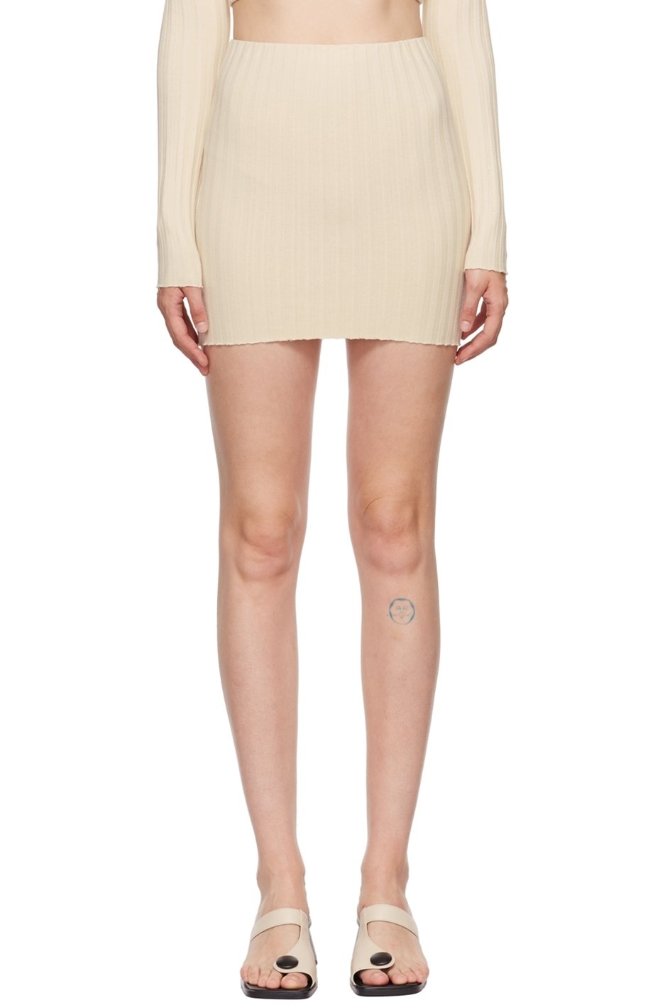 COTTON CITIZEN - Minijupe Capri blanc cassé