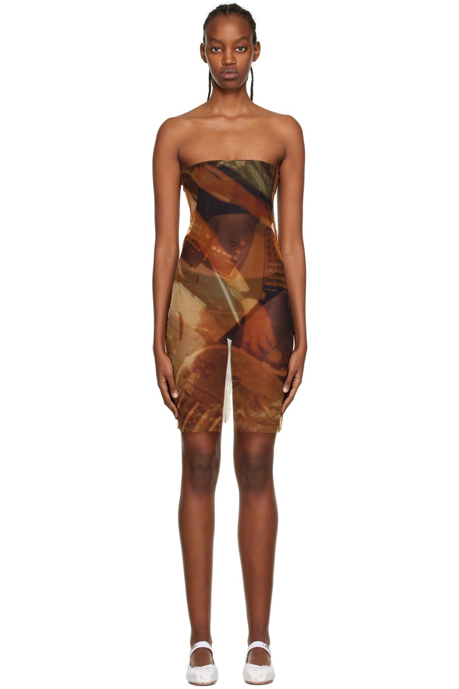 ELLISS - Robe courte jaune à motif graphique