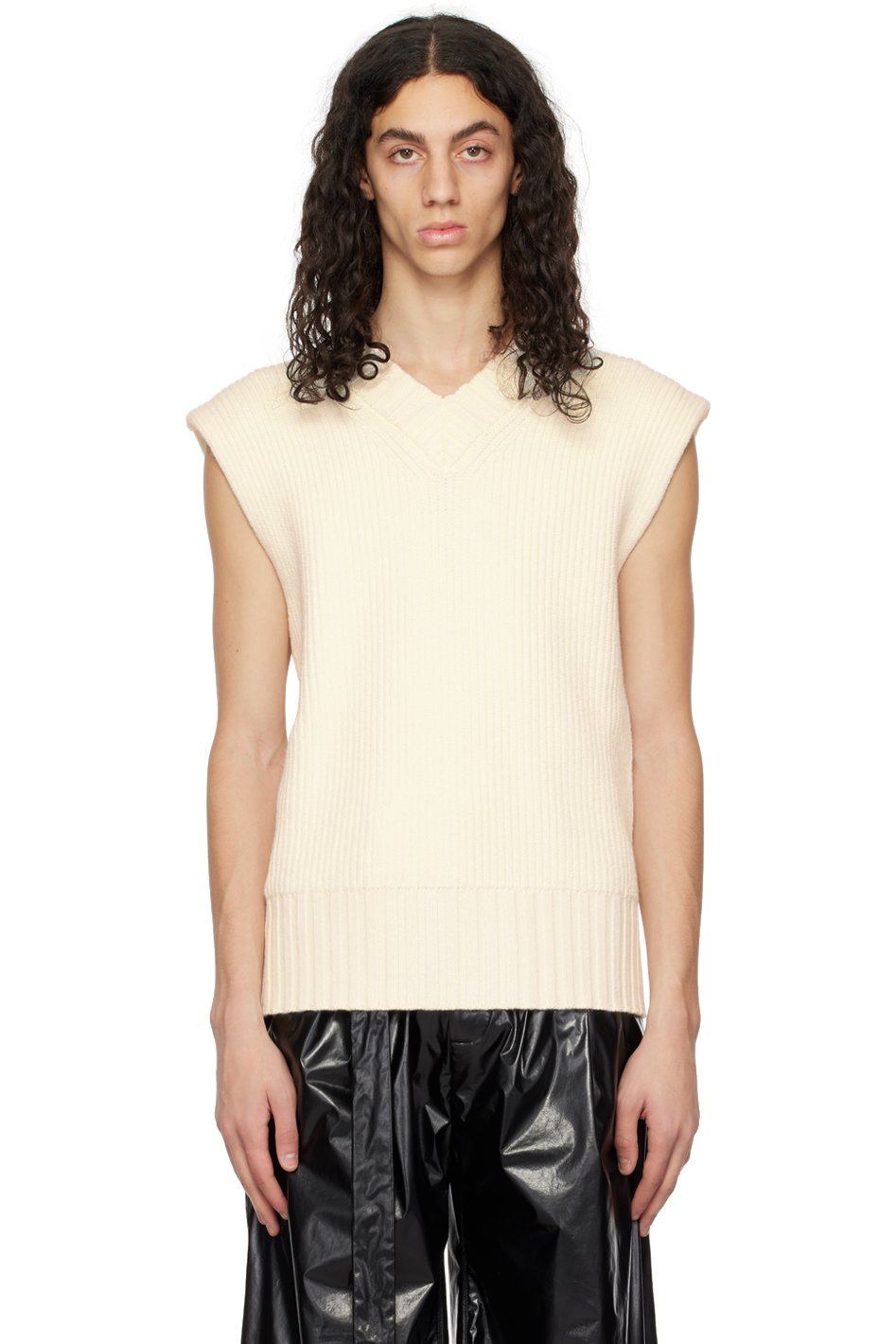 ANDREĀDAMO - Off-White Layered Back Vest