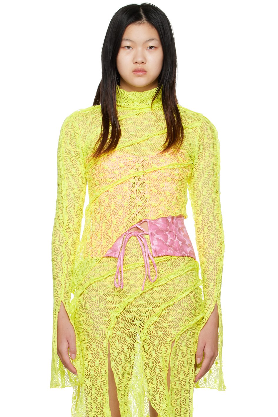 KIM SHUI - Col roulé asymétrique jaune exclusif à SSENSE
