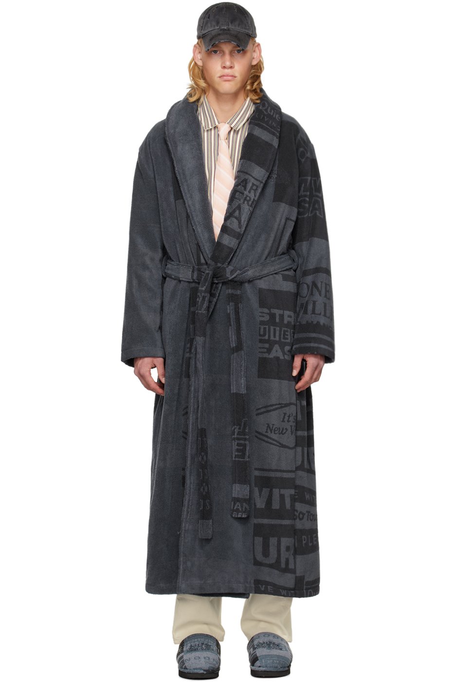 Tommy Jeans x Martine Rose - Black Jacquard Coat