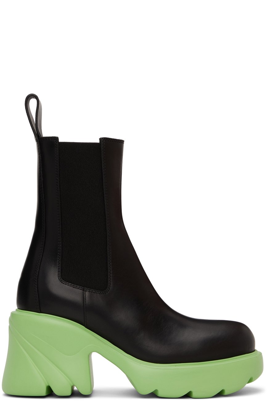 Bottega Veneta - Bottes chelsea noires à semelle Flash