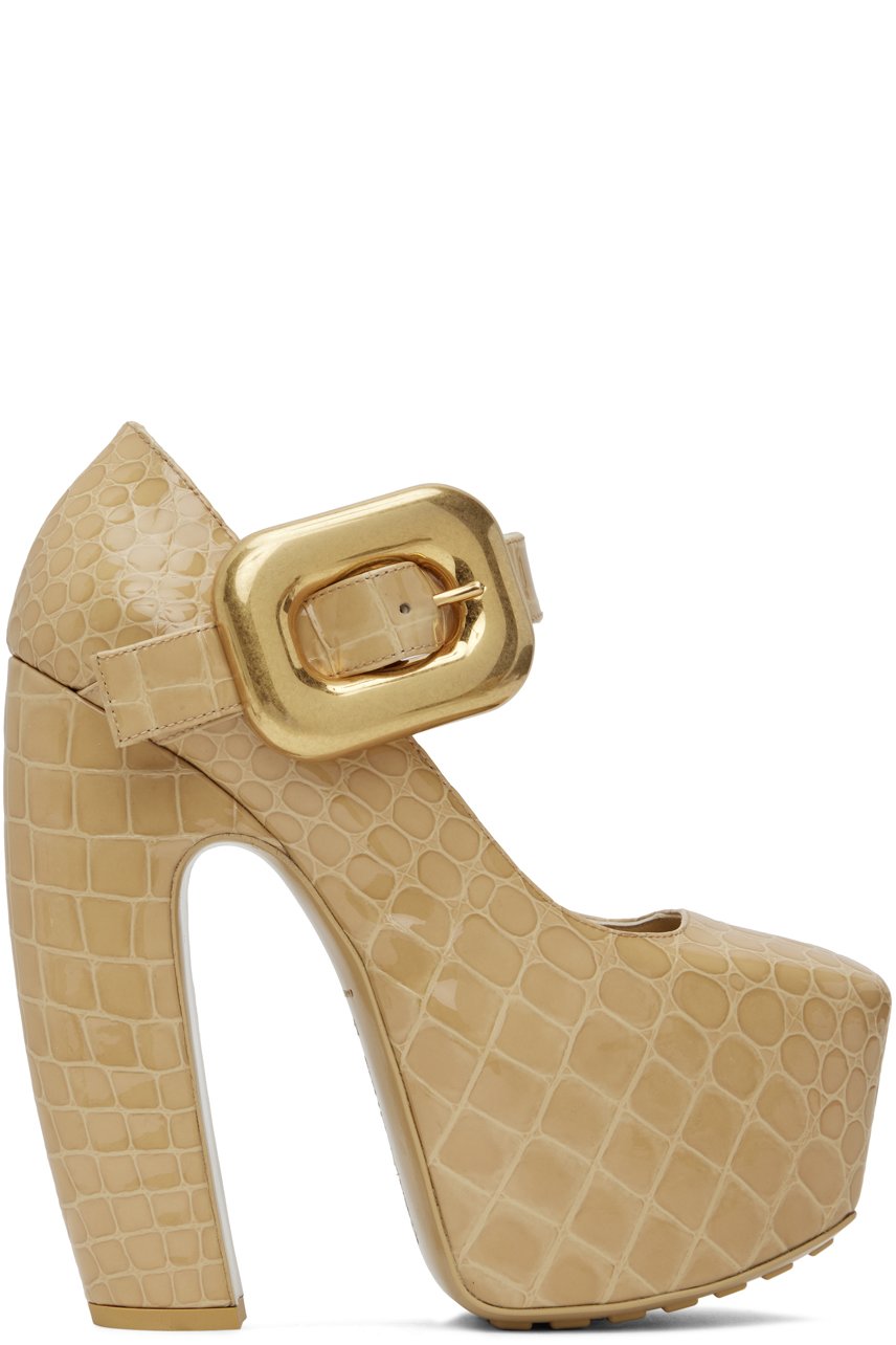 Bottega Veneta - Escarpins de style chaussures Charles IX Mostra beiges