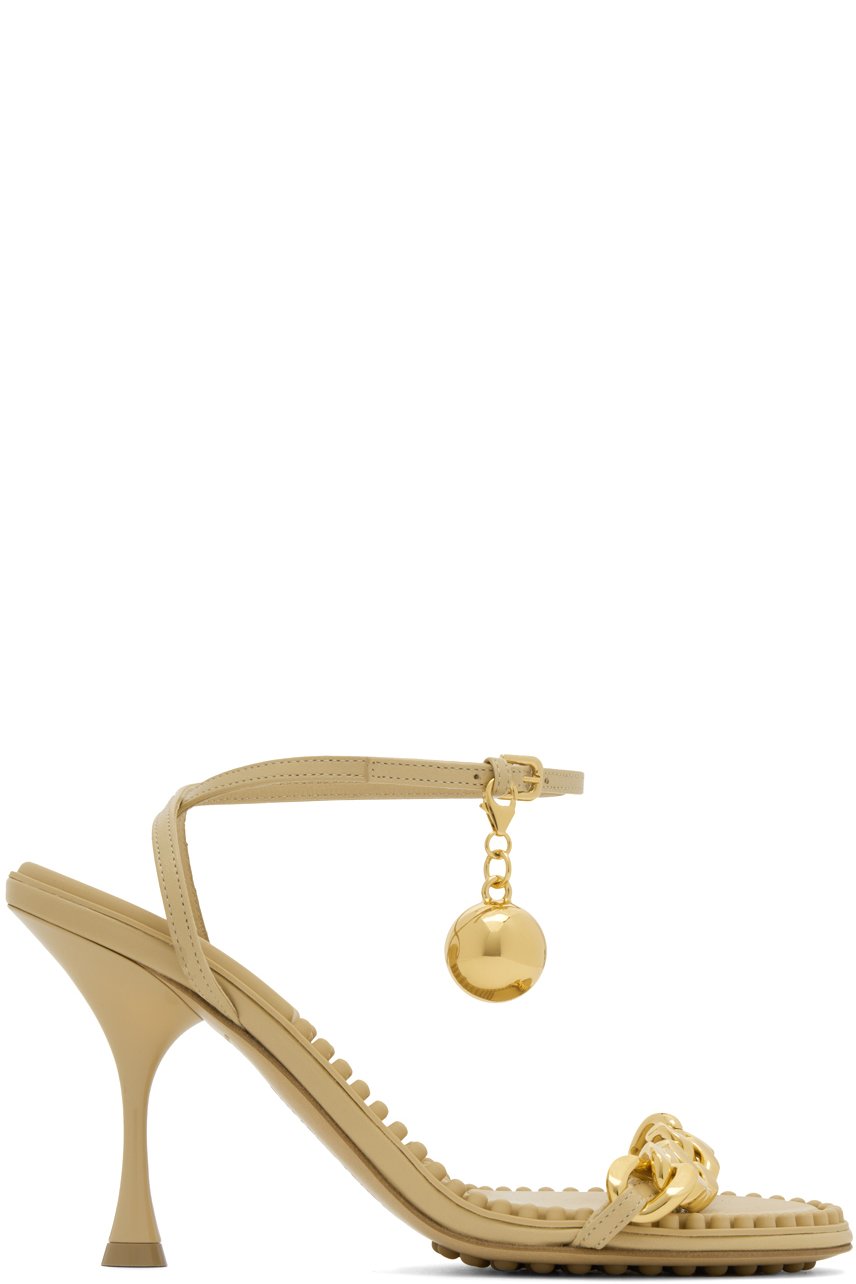 Bottega Veneta - Sandales à talon aiguille Dot beiges