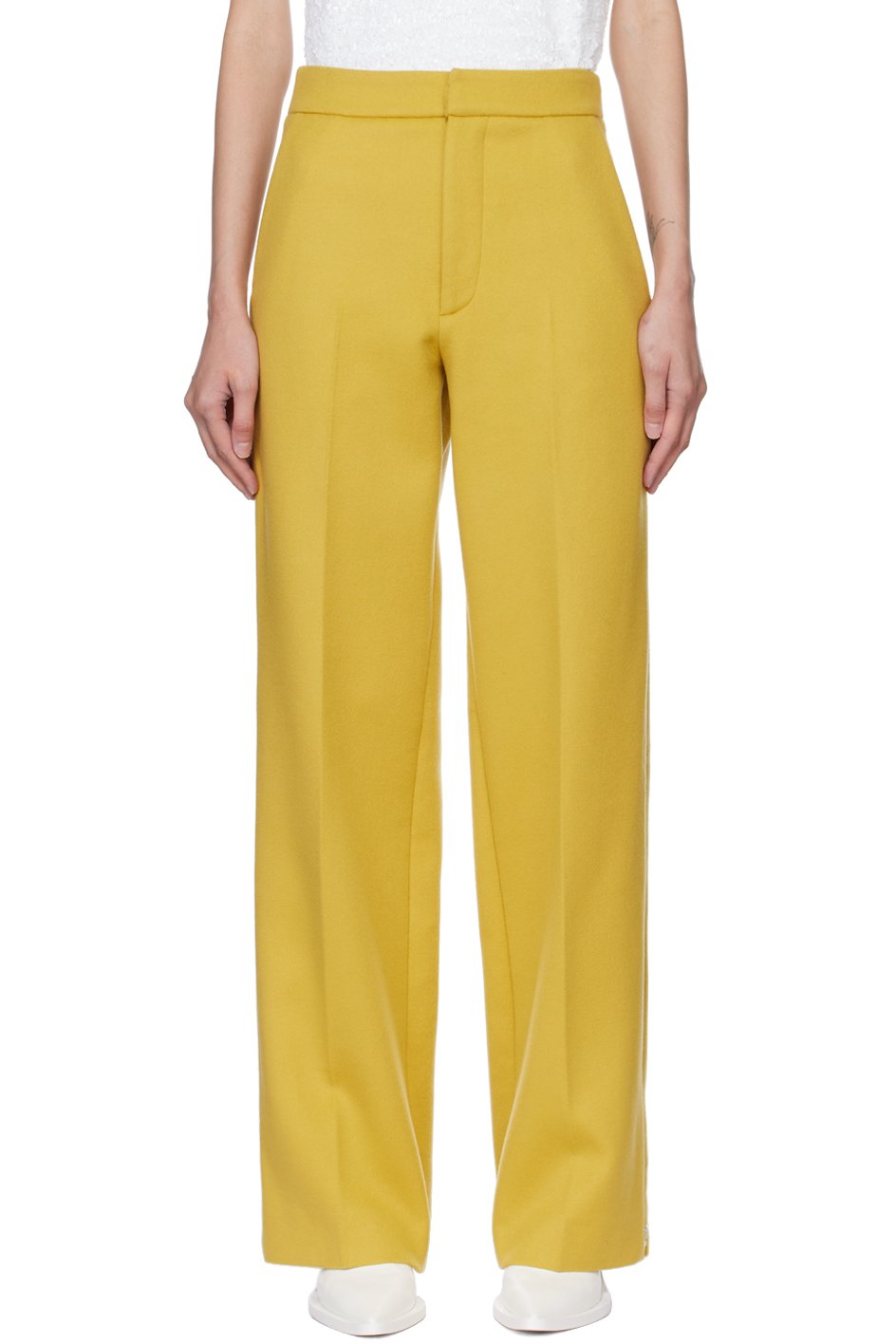 GAUCHERE - Pantalon jaune à glissière