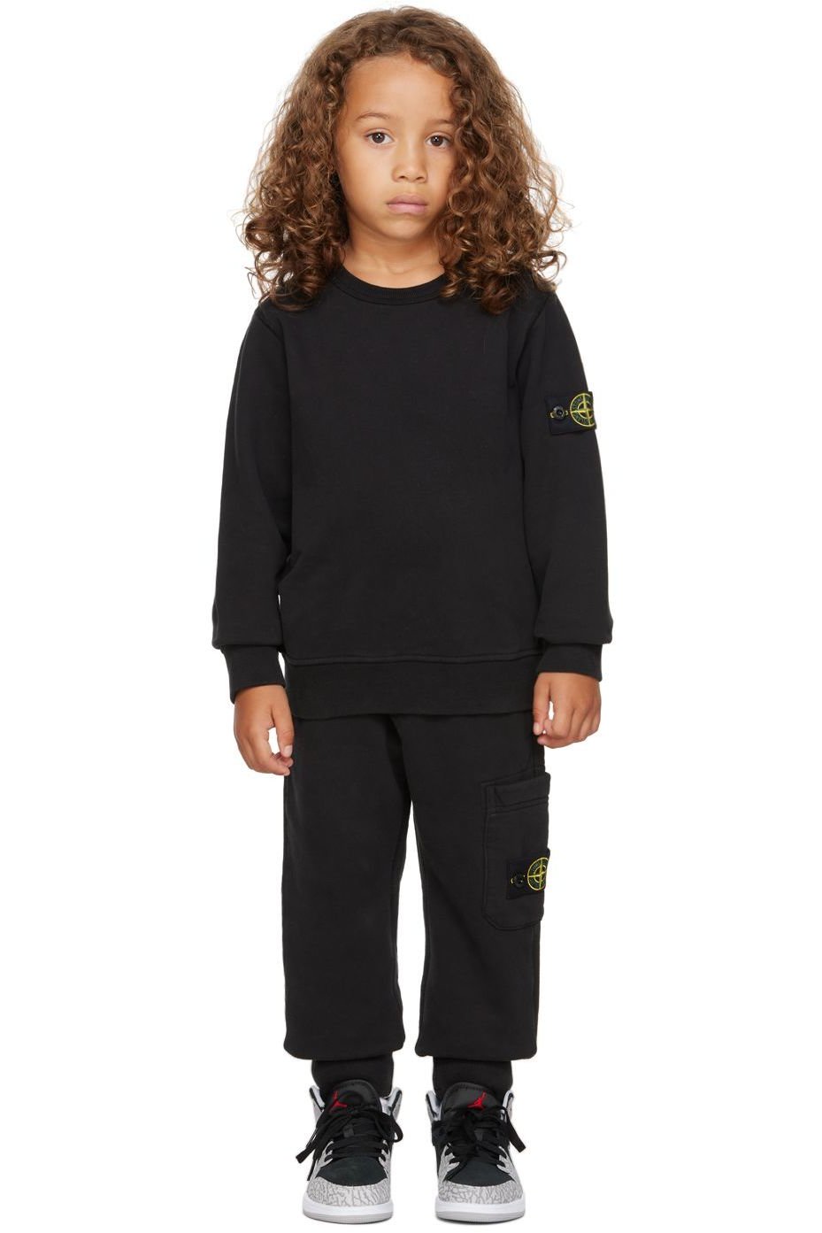 Stone Island Junior - Kids Black Sweatshirt & Lounge Pants Set