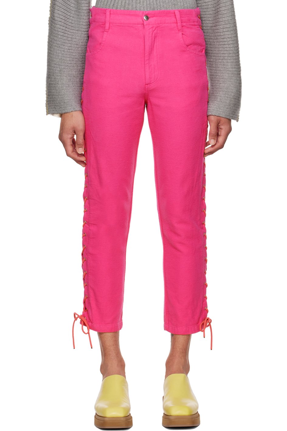 Eckhaus Latta - Pink Laced Trousers
