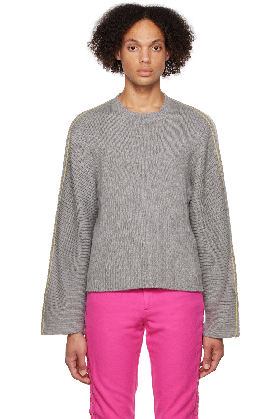 Eckhaus Latta - Gray & Off-White Ash Sweater