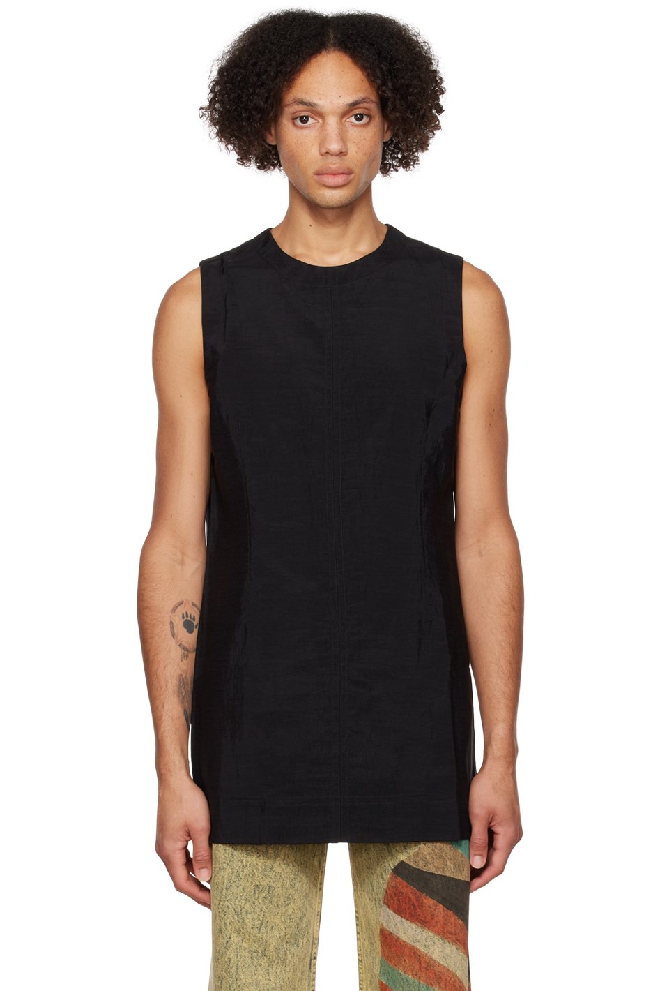 Eckhaus Latta - Black Crewneck Tank Top