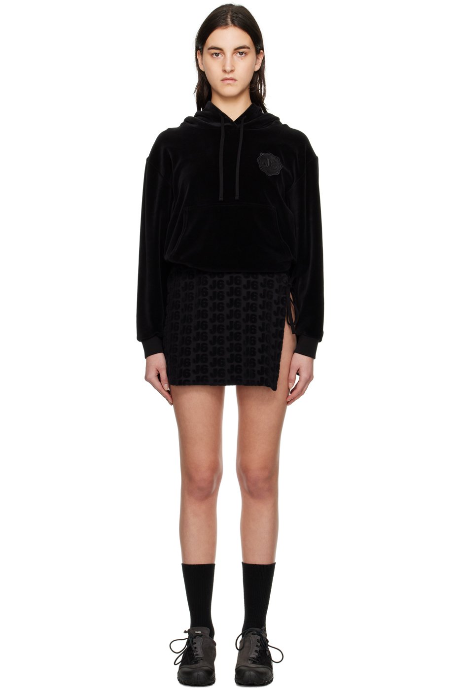 J6 - Black Jacquard Minidress