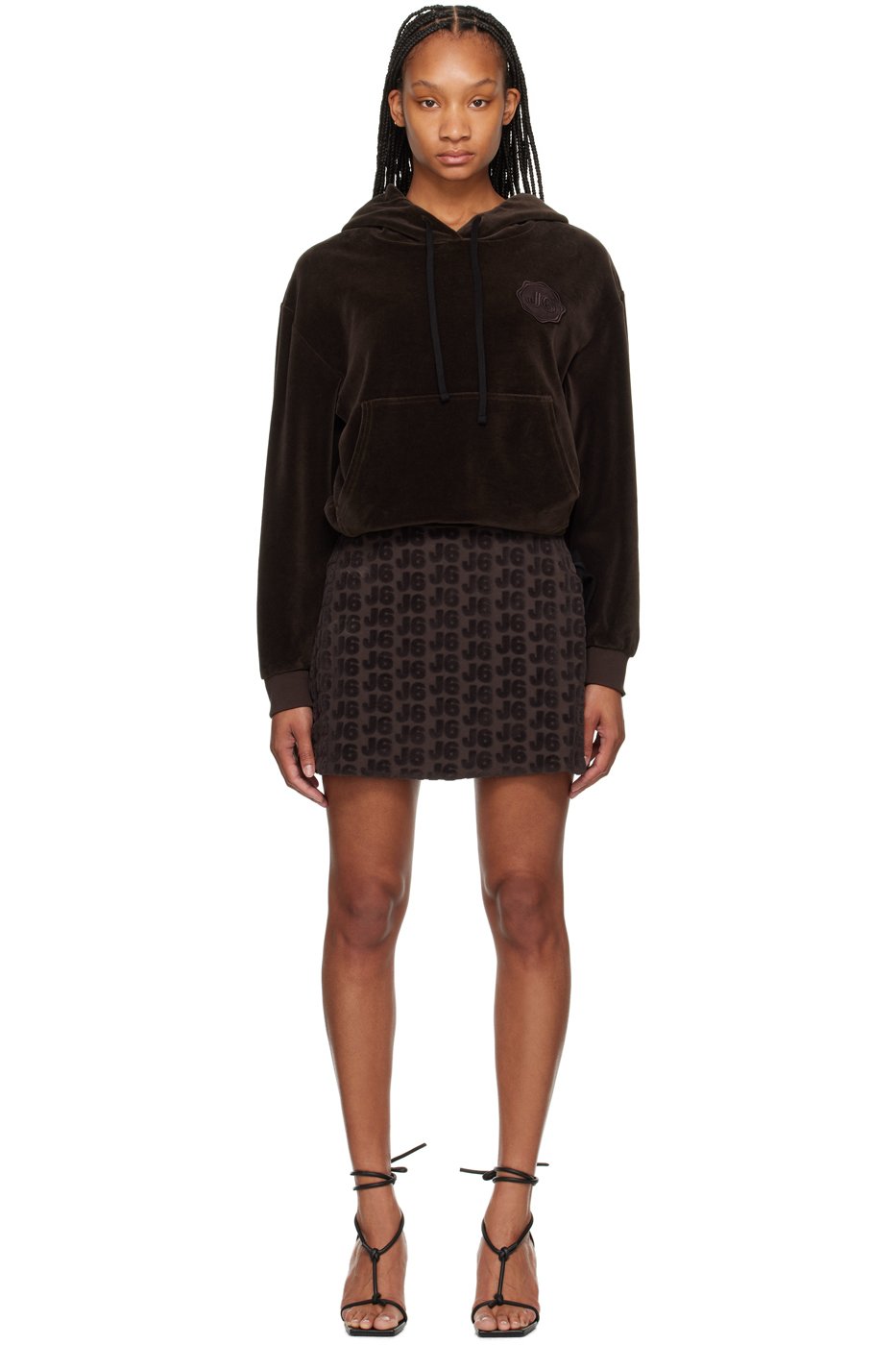 J6 - Brown Hoodie Minidress