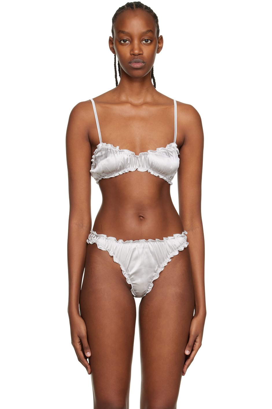 softandwet - Soutien-gorge argenté à bords ondulés exclusif à SSENSE