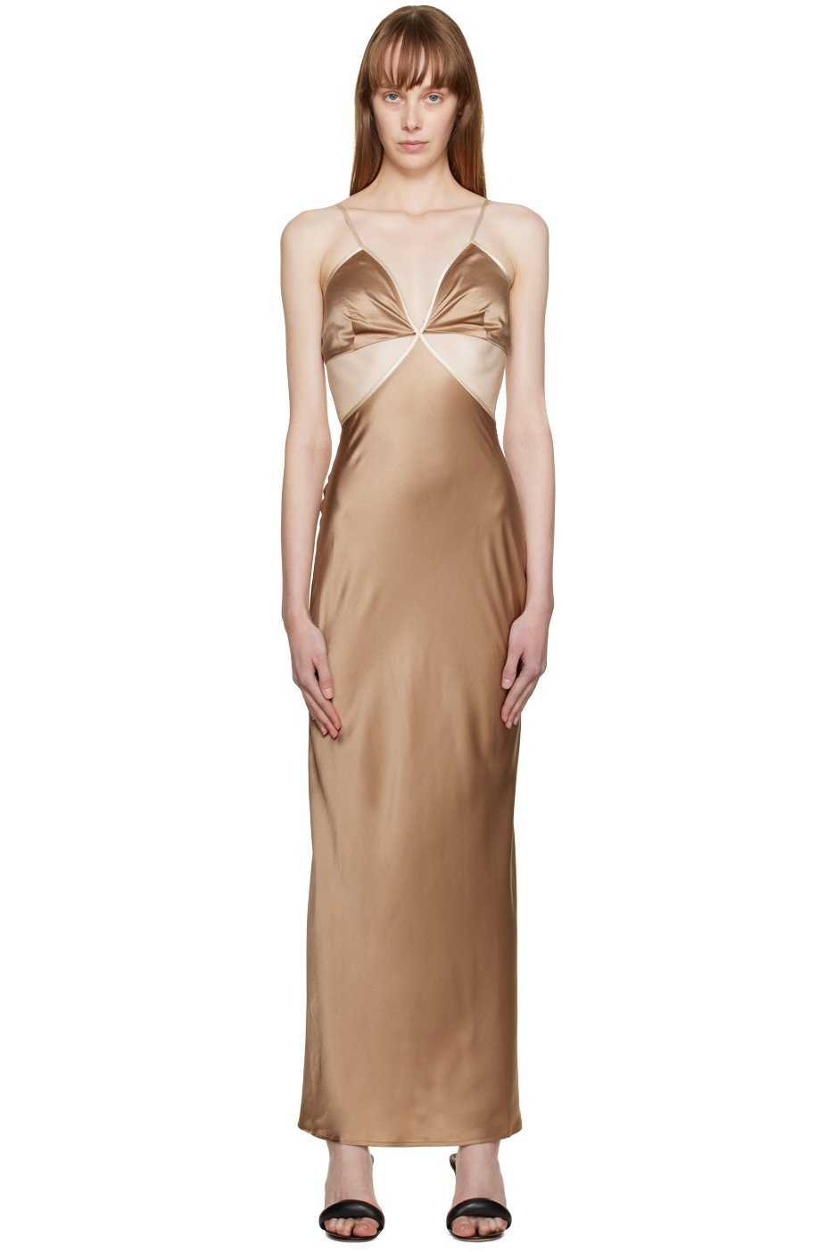 Reformation - Robe longue Poppies brune