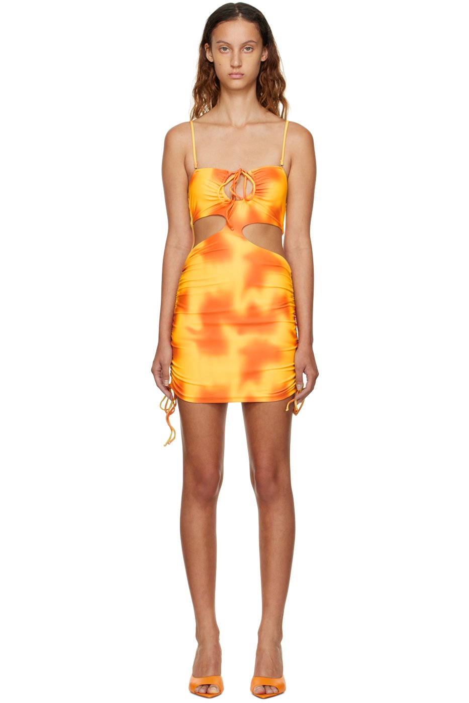 GUIZIO - Robe courte jaune et orange exclusive à SSENSE