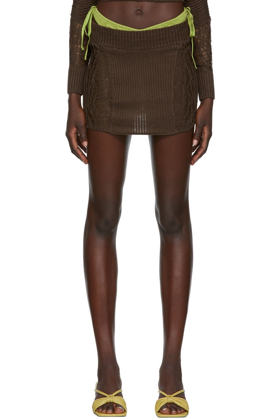 GUIZIO - Minijupe brune exclusive à SSENSE
