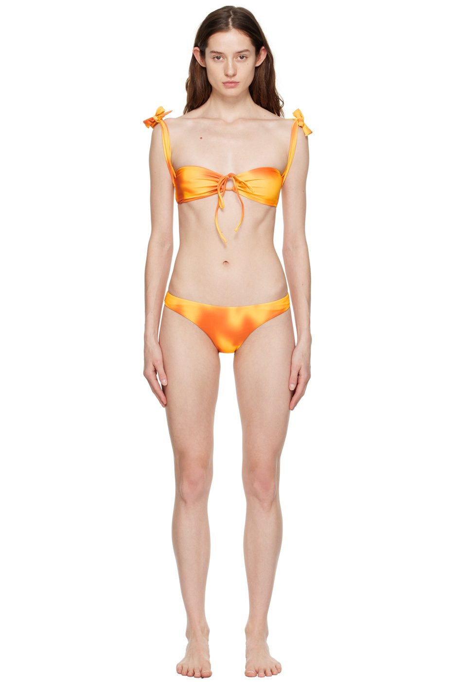 GUIZIO - Bikini Mona jaune et orange exclusif à SSENSE