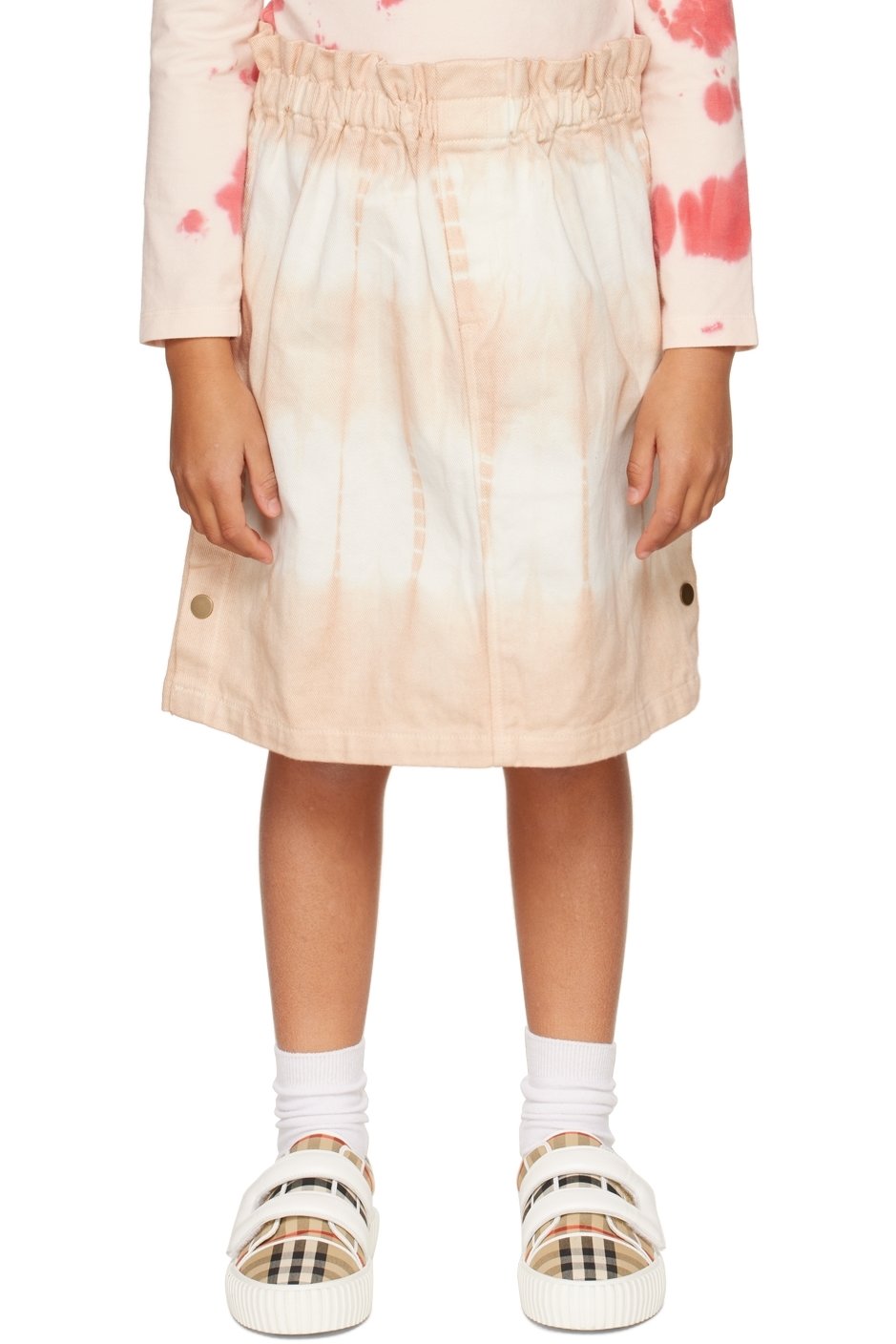 Wynken - Kids Pink & White Snap Skirt