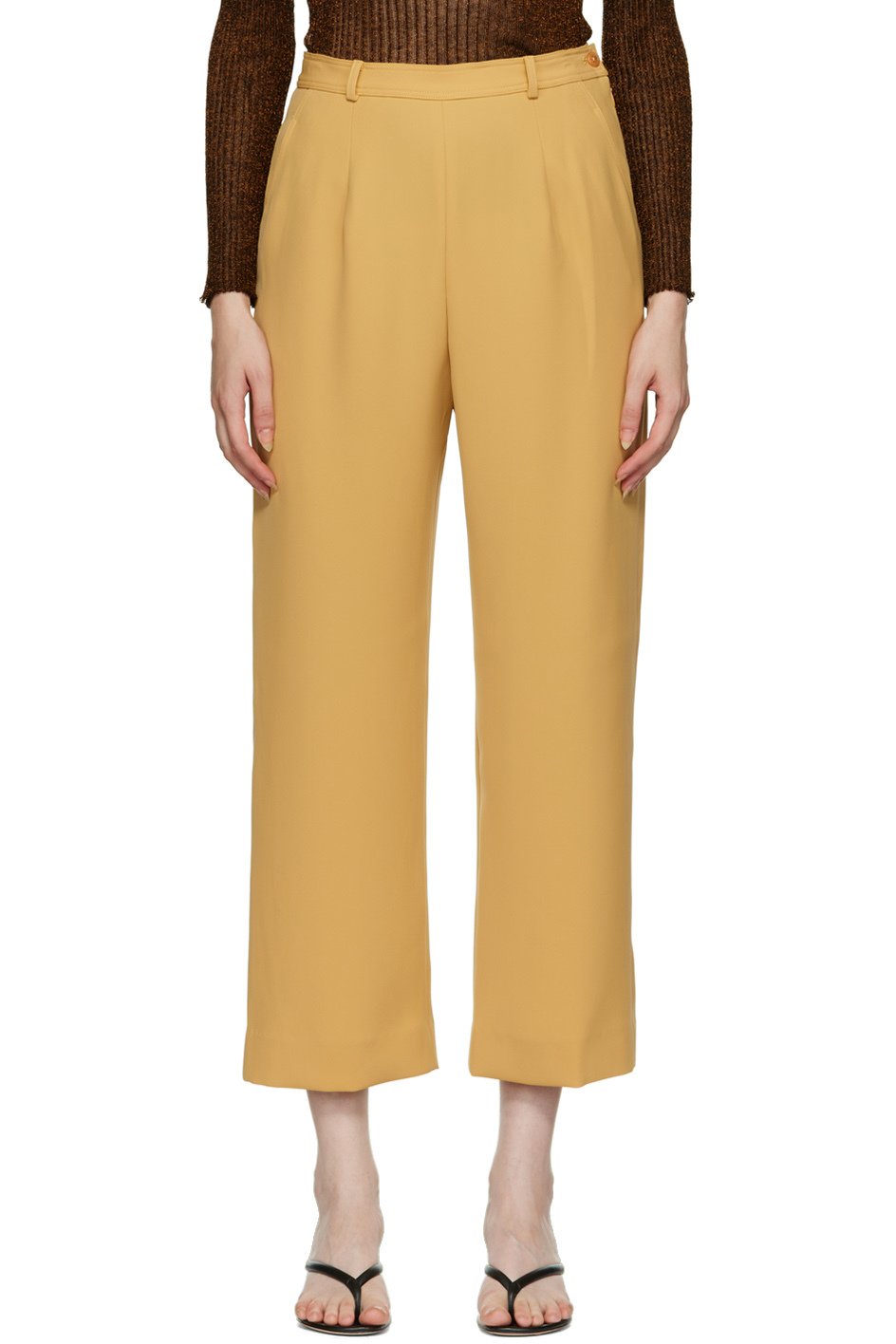 Maiden Name - Pantalon Alix jaune exclusif à SSENSE