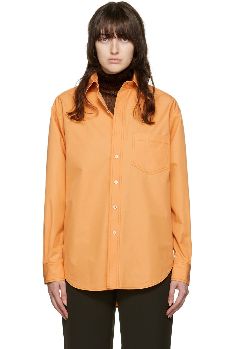 Maiden Name - Chemise Andy orange exclusive à SSENSE
