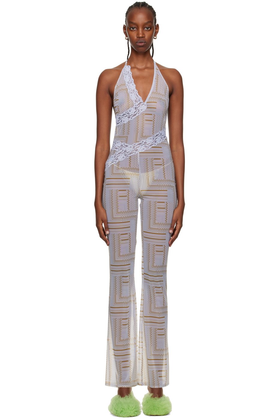 VAILLANT - SSENSE Exclusive Blue Sheer Jumpsuit