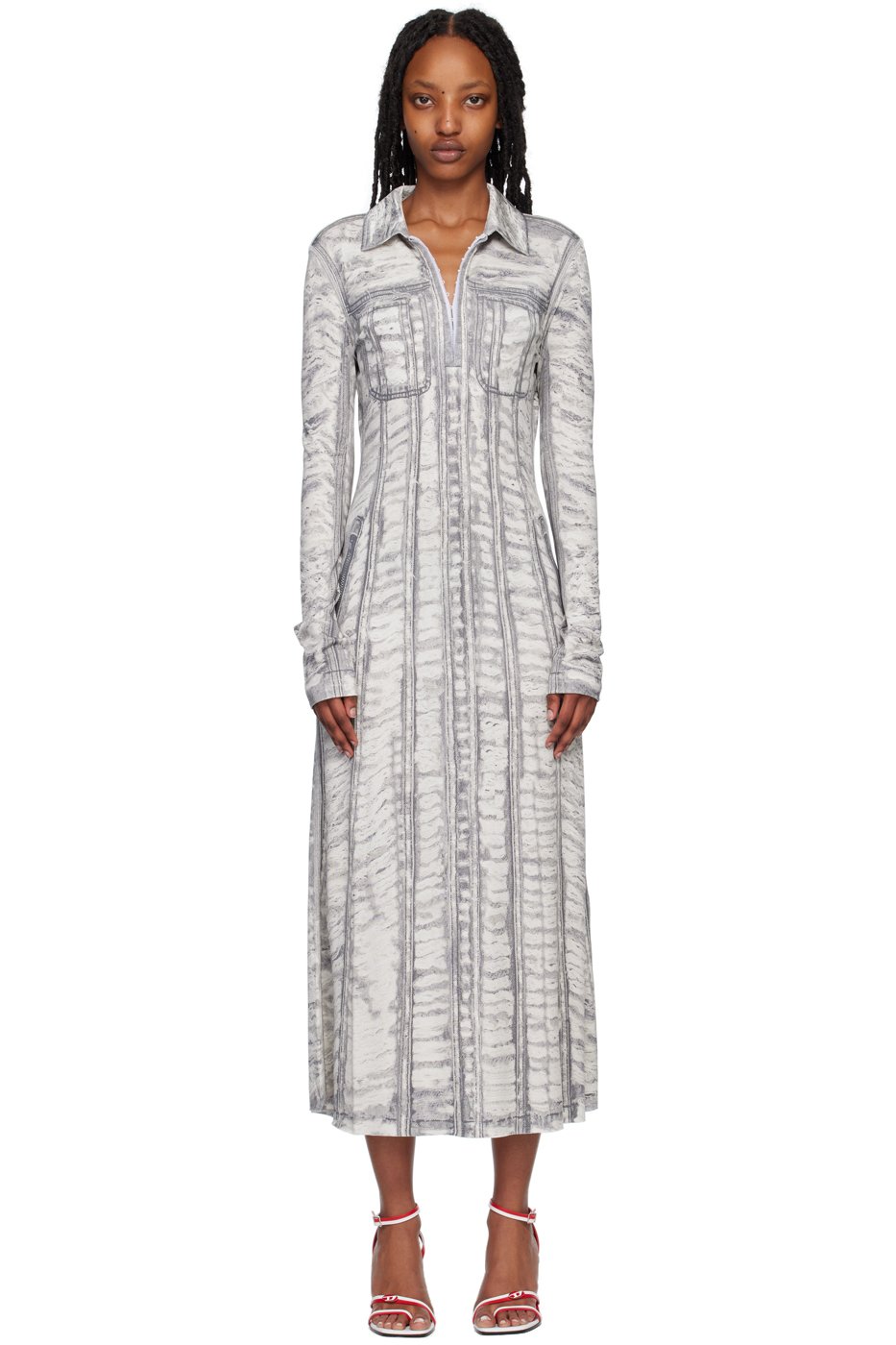 Diesel - Robe midi Randal grise