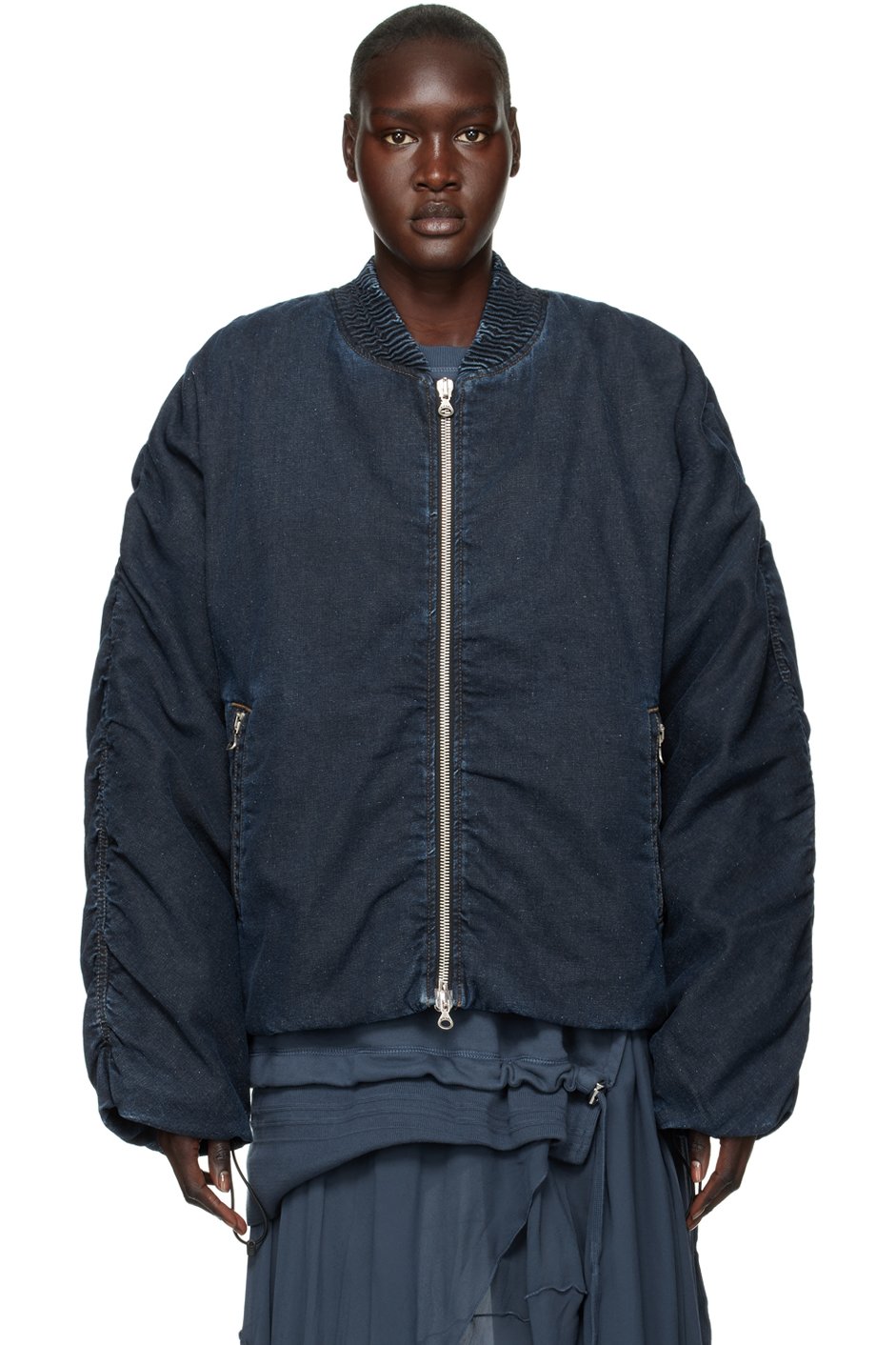 Diesel - Blouson aviateur Bressy bleu marine en denim