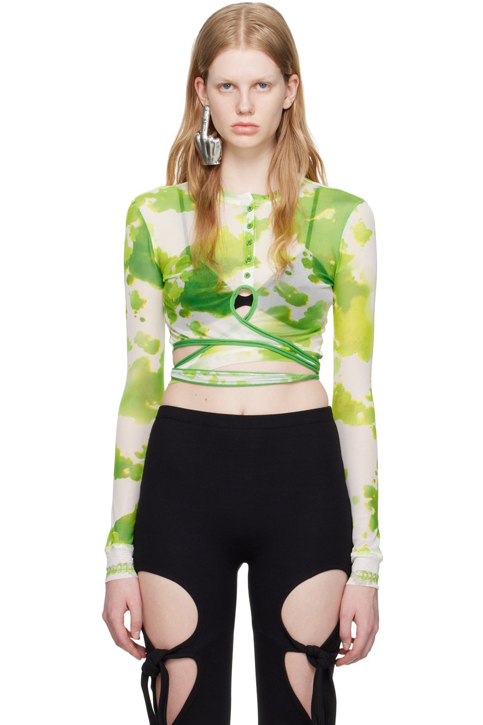 Ottolinger - T-shirt à manches longues vert exclusif à SSENSE
