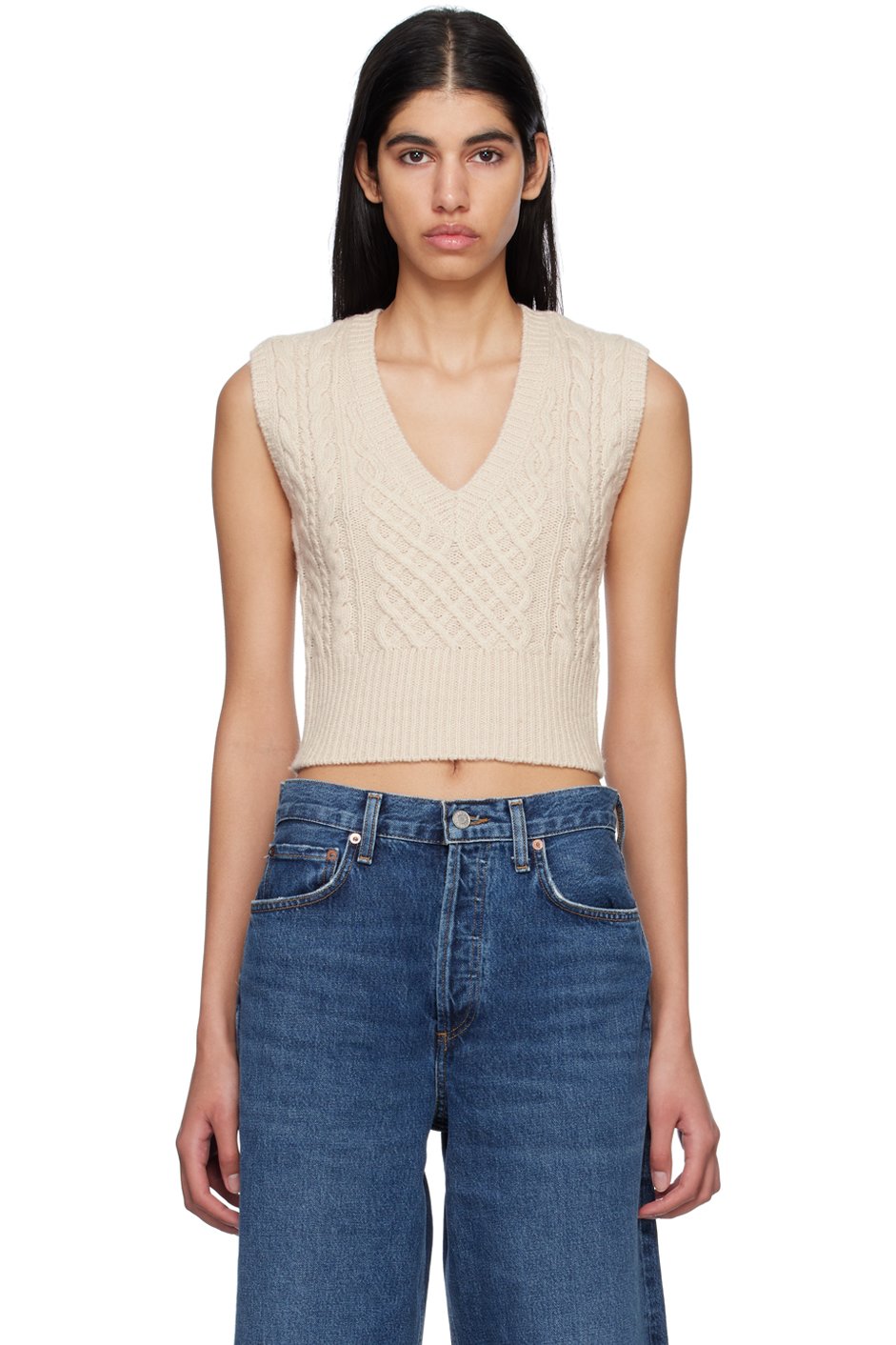 rag & bone - Gilet Elizabeth blanc cassé