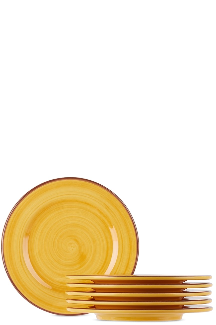 Mario Luca Giusti - Yellow Saint Tropez Medium Dinner Plate Set, 6 pcs