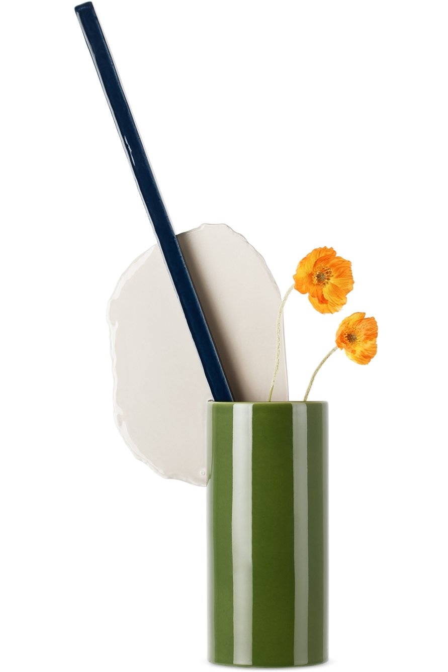 Vitra - 绿色 & 灰白色 Découpage 花瓶
