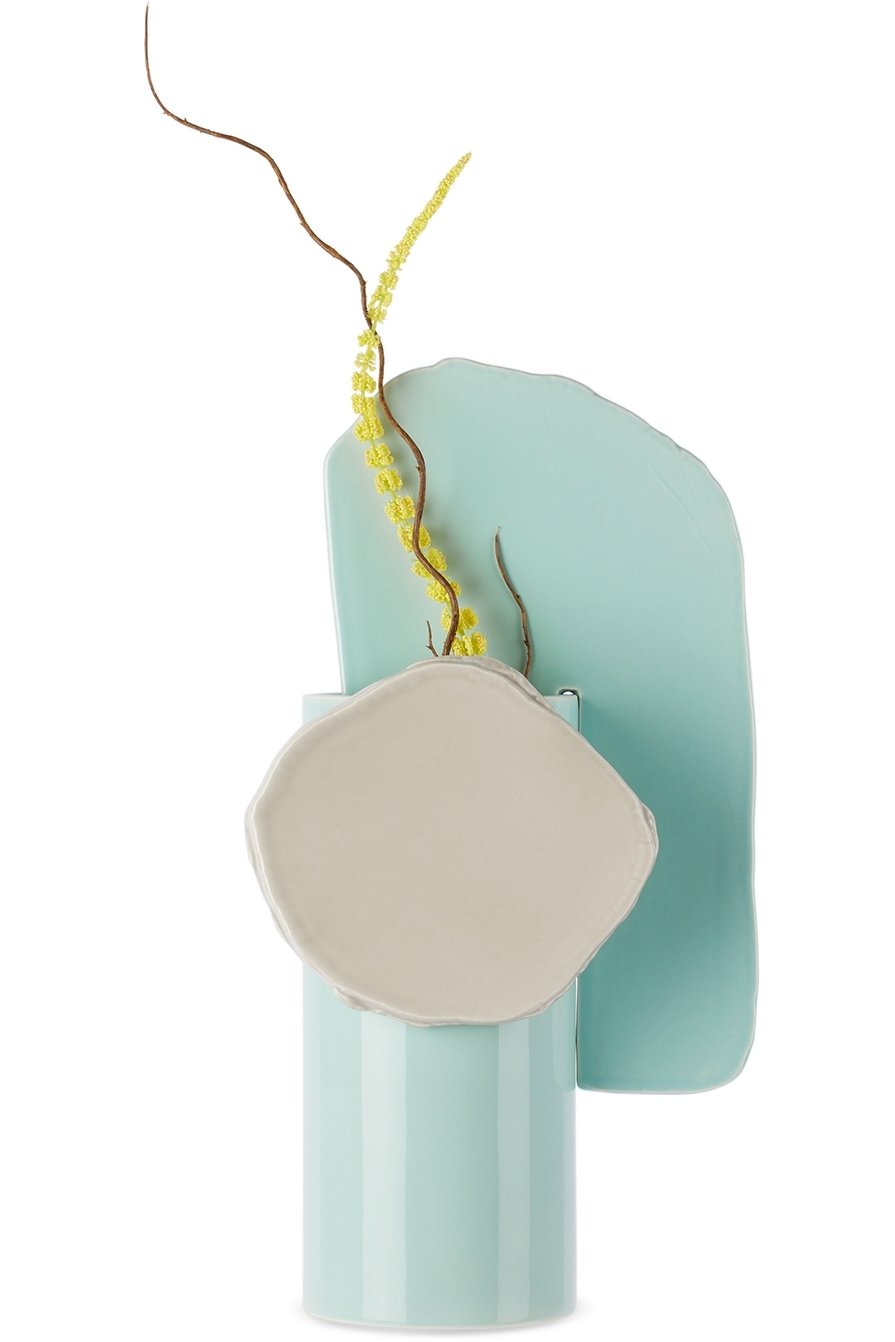 Vitra - 蓝色 & 灰白色 Découpage 花瓶