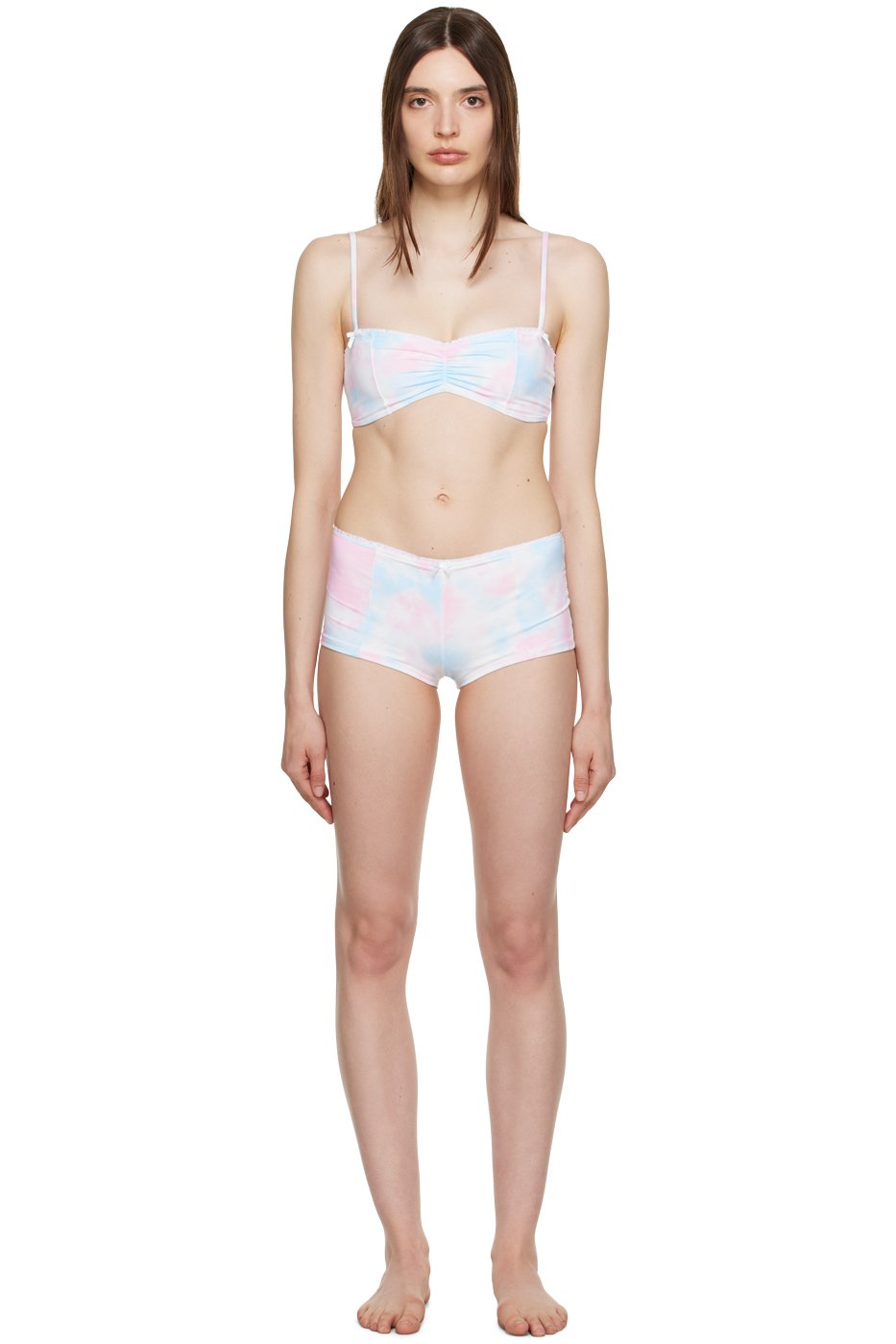 Frankies Bikinis - Bikini Cleo & Genevieve blanc et rose exclusif à SSENSE