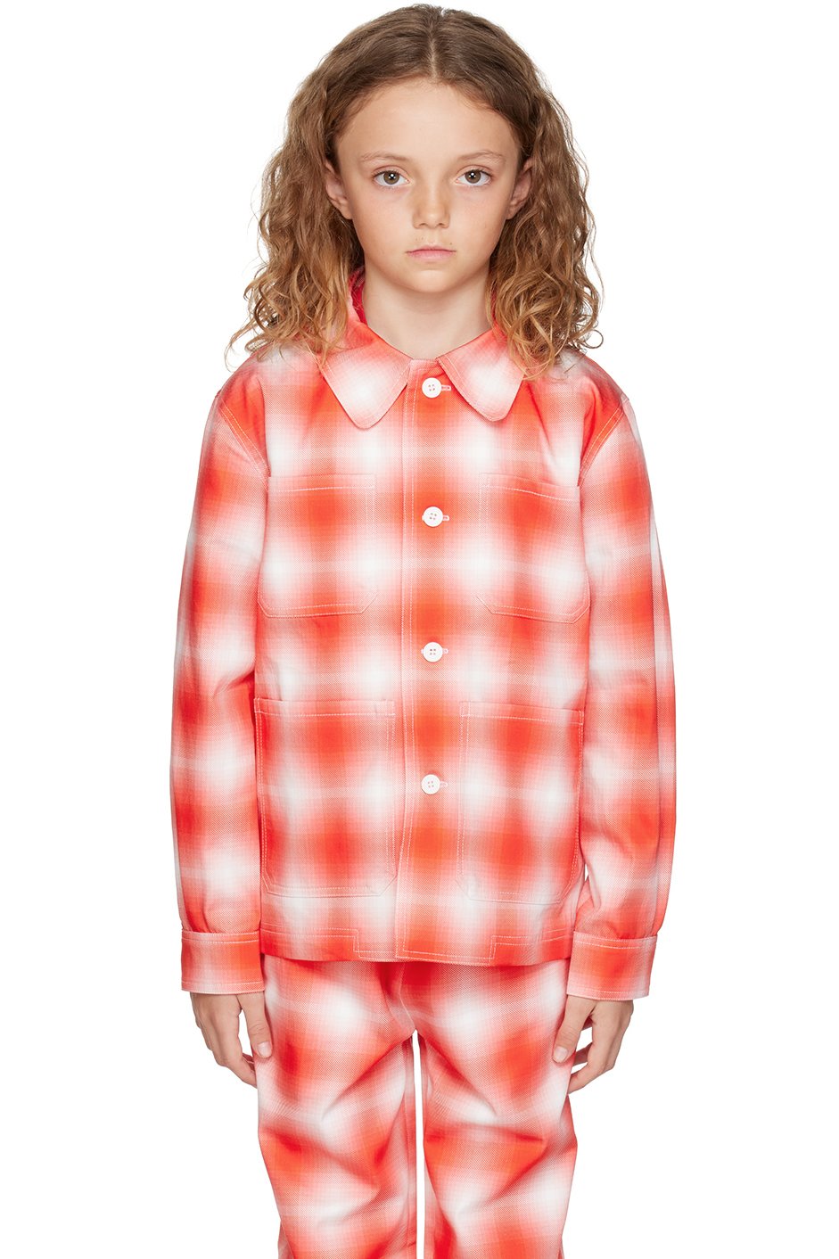 Charles Jeffrey LOVERBOY - SSENSE Exclusive Kids Red & White Workwear Jacket