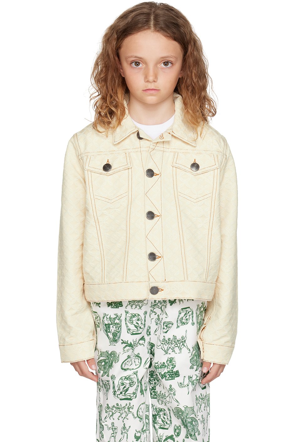 Charles Jeffrey LOVERBOY - SSENSE Exclusive Kids Beige Denim Jacket