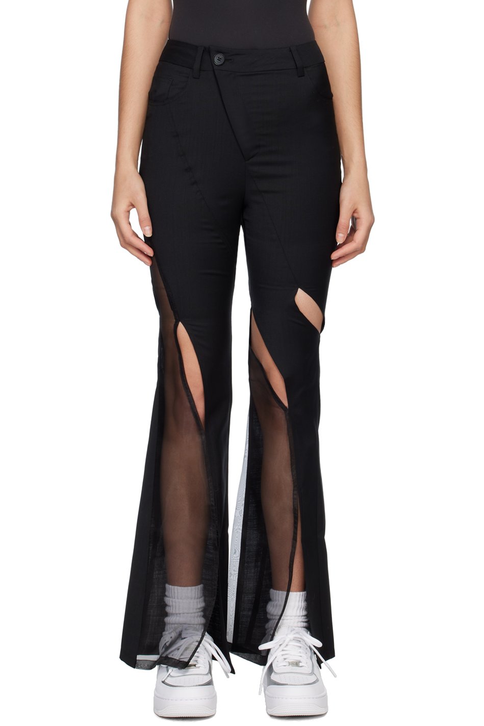 Feng Chen Wang - Pantalon noir à découpes